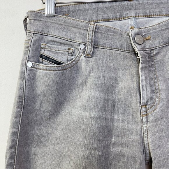 Diesel Womens 28 x 32 Slandy Zip Skinny Grey Wash Jeans - Picture 5 of 12